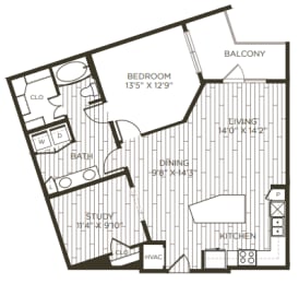 1 bed, 1 bath, 1,055 sqft, $1,676