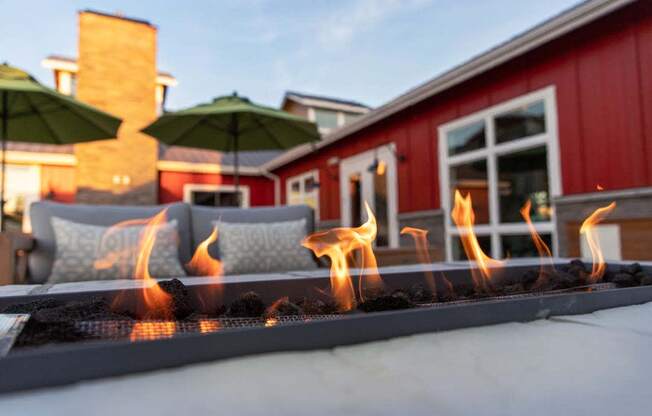 Outdoor Fireplace at Hearth Apartment Homes, Vancouver, Washington