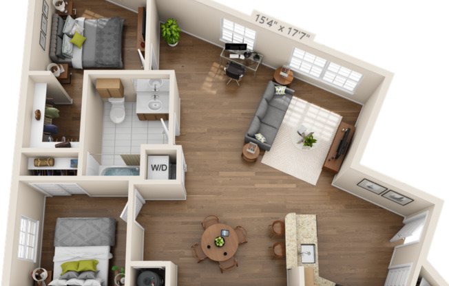 2 beds, 1 bath, 955 sqft, $2,510, Unit 222