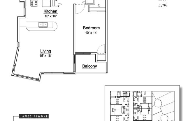 2 beds, 2 baths, 1,157 sqft, $2,380, Unit 309