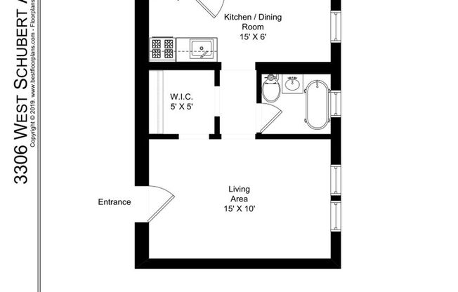 Studio, 1 bath, 380 sqft, $1,395, Unit 3306-2Q