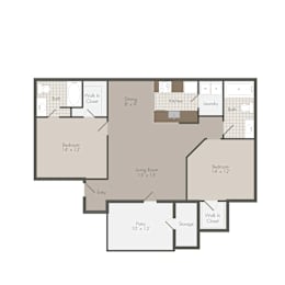 2 beds, 2 baths, 1,128 sqft, $1,488