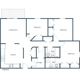 3 beds, 2 baths, 1,440 sqft, $1,455