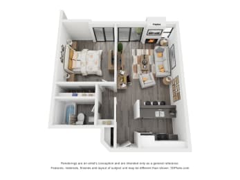 1 bed, 1 bath, 623 sqft, $2,025