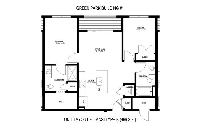 2 beds, 2 baths, 966 sqft, $1,495, Unit #313