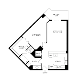 1 bed, 1 bath, 694 sqft, $1,953