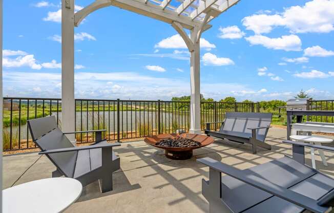 Patio with White Pergola