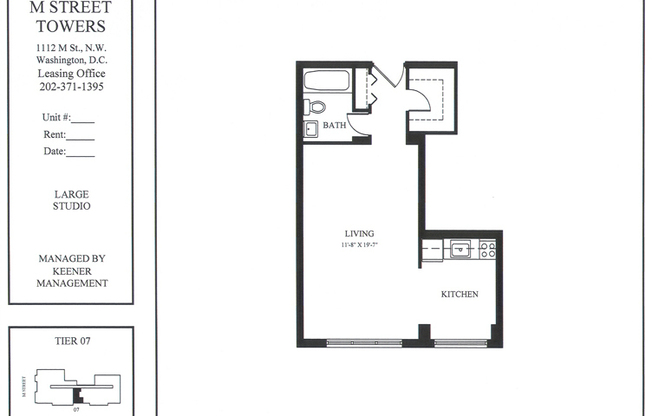Studio, 1 bath, 469 sqft, $1,895, Unit 0307