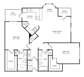 2 beds, 2 baths, 1,328 sqft, $1,750