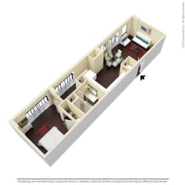 1 bed, 1 bath, 801 sqft, $2,600