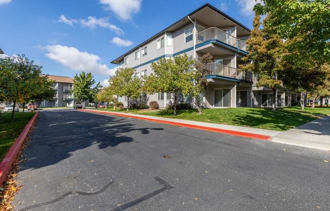 our apartments are located in a quiet neighborhood with trees  at Shoreline Village, Washington