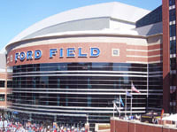 Ford Field in downtown Detroit, MI near The Kales Building Apartments