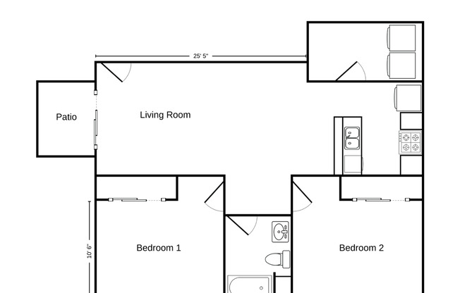 2 beds, 1 bath, 938 sqft, $1,345, Unit ST 1419-12
