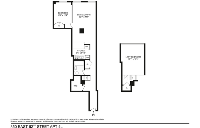2 beds, 1 bath, 1,000 sqft, $5,800, Unit 4L