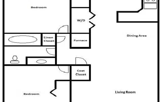 2 beds, 1 bath, $1,295