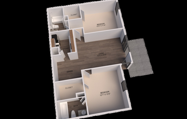 2 beds, 2 baths, 946 sqft, $974, Unit 622