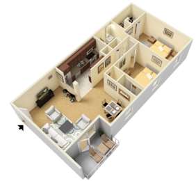 2 beds, 1 bath, 950 sqft, $999