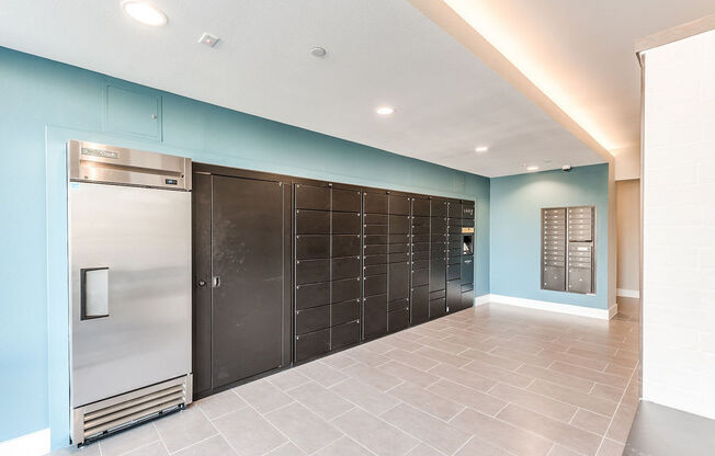 mailroom at soneto on western apartments