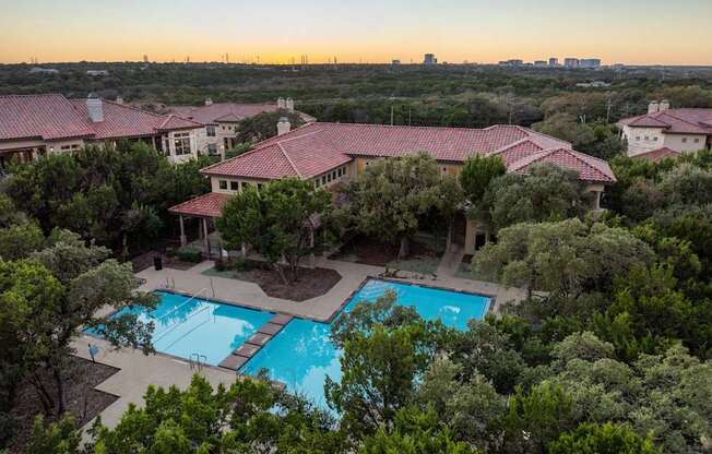 Aerial Pool View at Bridge at Heritage Woods, Austin