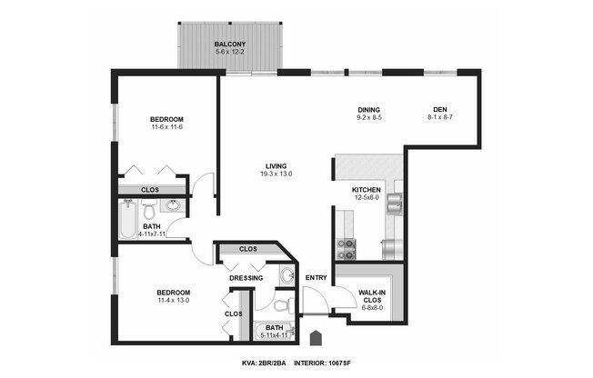 2 beds, 2 baths, 1,067 sqft, $1,479, Unit 1905202