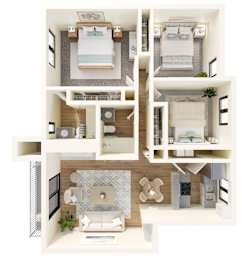 3 beds, 2 baths, 1,100 sqft, $2,399