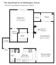 1 bed, 1 bath, 800 sqft, $2,036