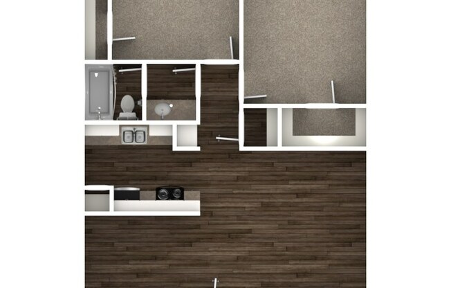 2 beds, 2 baths, 850 sqft, $1,404