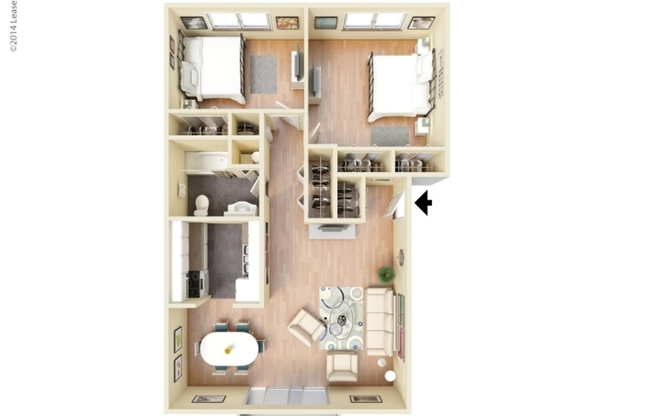2 beds, 1 bath, 807 sqft, $950