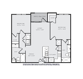 2 beds, 2 baths, 1,103 sqft, $1,724