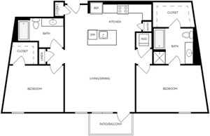 2 beds, 2 baths, 1,224 sqft, $1,850