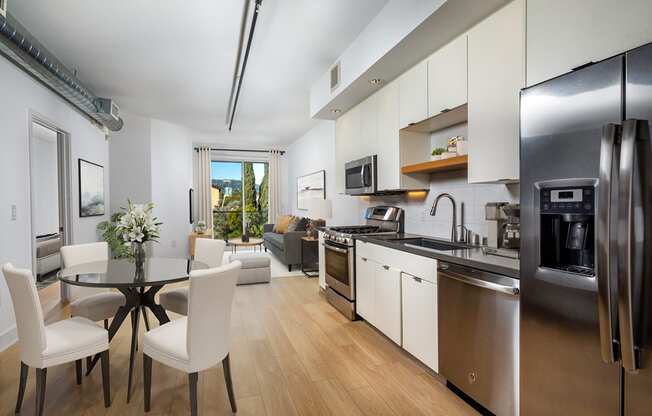 kitchen and dining area