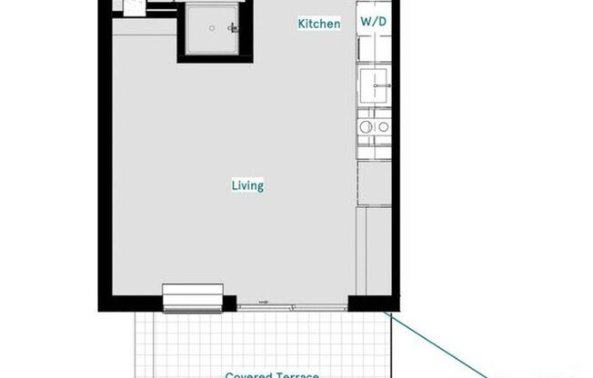 Studio, 1 bath, 388 sqft, $1,095, Unit 203