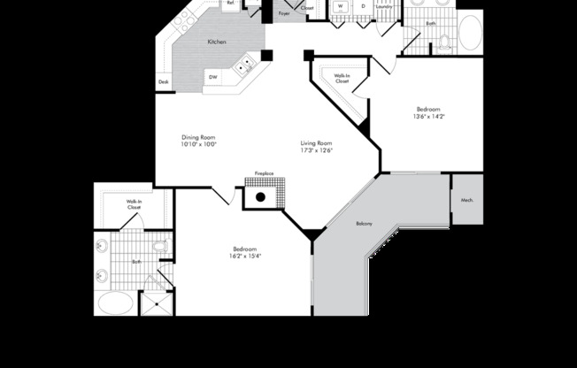2 beds, 2 baths, 1,274 sqft, $2,062, Unit 425