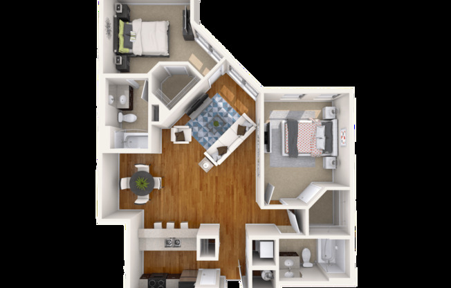 2 beds, 2 baths, 1,035 sqft, $1,999
