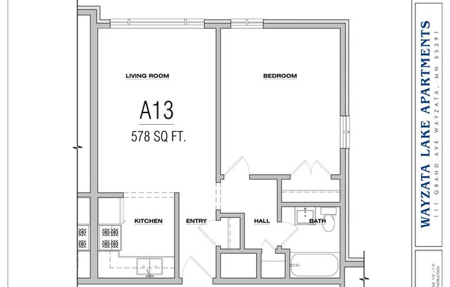 1 bed, 1 bath, 638 sqft, $1,325, Unit 111-A13