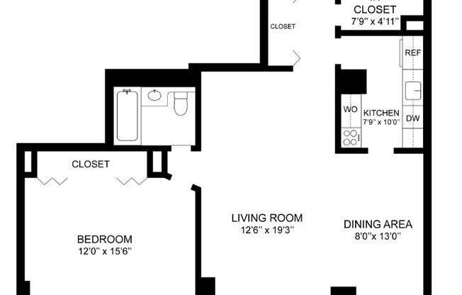 1 bed, 1 bath, 870 sqft, $2,900