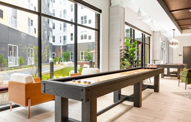 Game room interior with game table