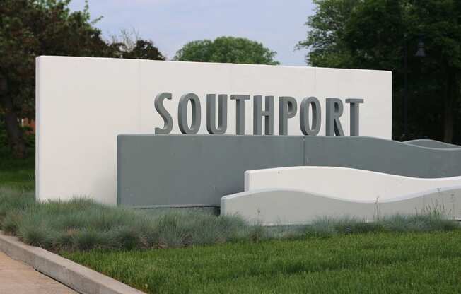 the sign for southport at the entrance to the city of southport