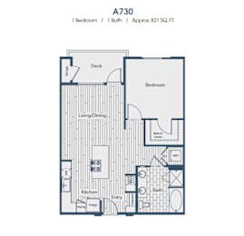 1 bed, 1 bath, 821 sqft, $3,897