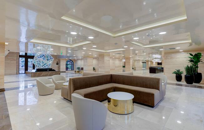 a room filled with furniture and vase on a table