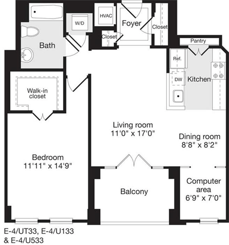 1 bed, 1 bath, 867 sqft, $2,942, Unit 0333