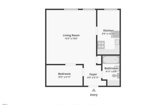 Studio, 1 bath, 478 sqft, $1,345, Unit Windsor - 05