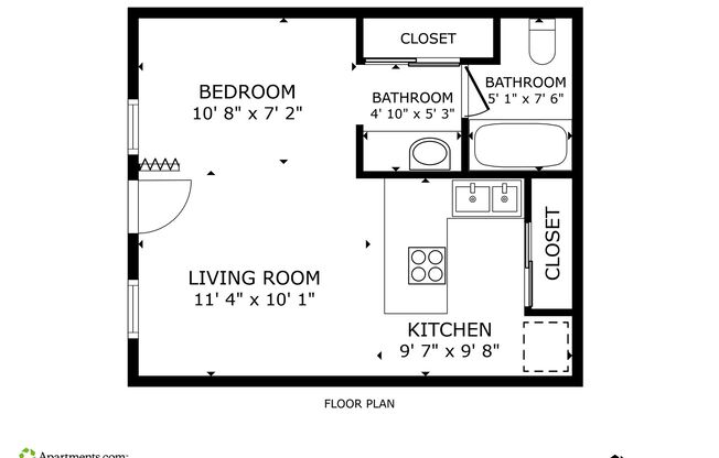 Studio, 1 bath, 495 sqft, $799, Unit 150