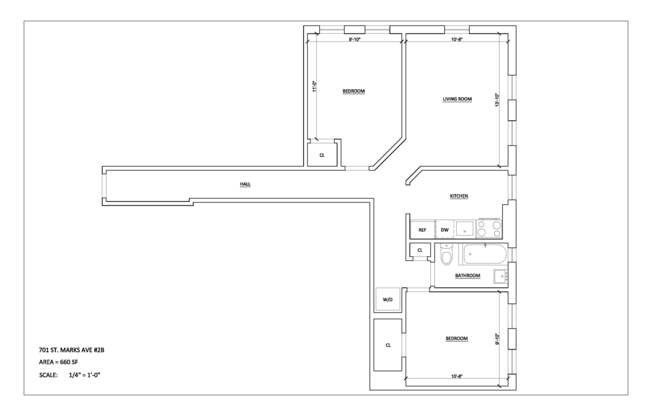 2 beds, $3,000, Unit 2B