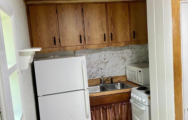 Cozy 1/1 duplex unit on a large lot - Available in June.