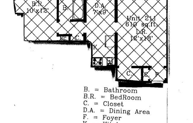 1 bed, 1 bath, 610 sqft, $1,330, Unit Bayard Manor 211