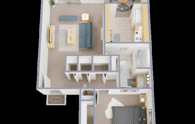 1 bed, 1 bath, 614 sqft, $1,390