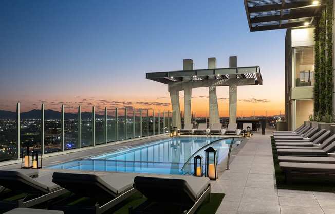 Swimming Pool And Relaxing Area at AVE Phoenix Sky, Phoenix, AZ, Arizona