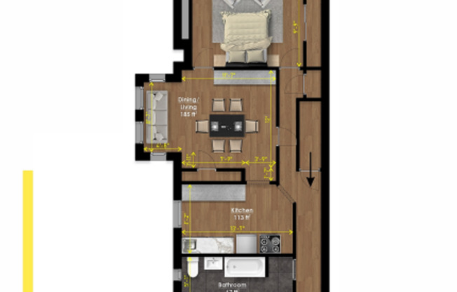 2 beds, 1 bath, 946 sqft, $1,350, Unit 3