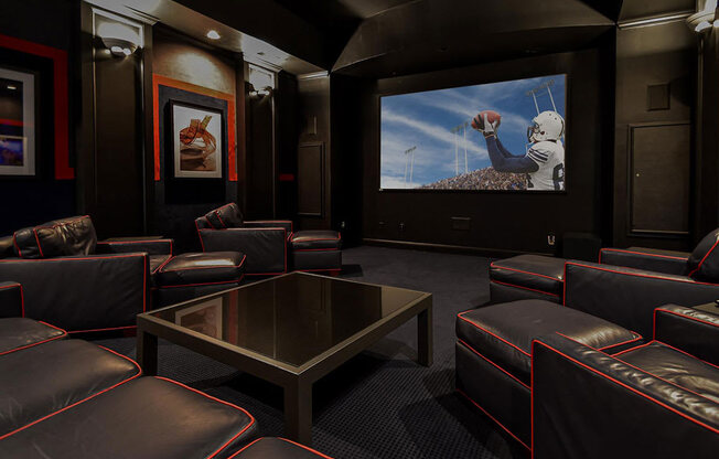 Resident movie theater at Central Park Apartments in Worthington, Columbus, OH